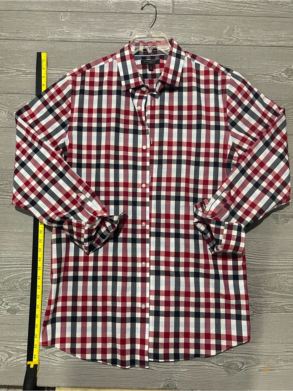 Banana Republic Men's Red Plaid Button-Down Shirt